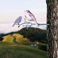 Obiect decorativ de grădină, Bird on the branch 22, 20x40 cm, Multicolor