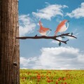 Obiect decorativ de grădină, Bird on the branch 23, 22x55 cm, Multicolor