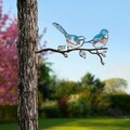 Obiect decorativ de grădină, Bird on the branch 24, 26x50 cm, Multicolor