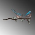 Obiect decorativ de grădină, Bird on the branch 24, 26x50 cm, Multicolor