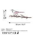 Obiect decorativ de grădină, Bird on the branch 25, 20x50 cm, Multicolor