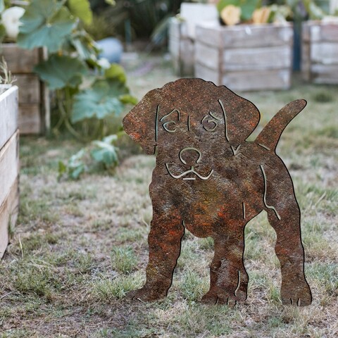 Obiect decorativ de grădină, Amicable 02, 40x33 cm, Maro antichizat