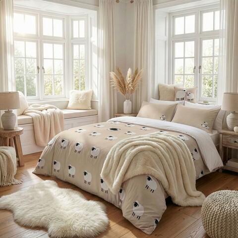 Lenjerie de pat pentru o persoana Single XXL (DE), 2 piese, L'essentiel Maison, The Black Sheep, Unt galben