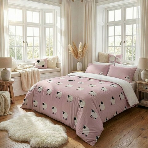 Lenjerie de pat pentru o persoana (FR), 2 piese, L'essentiel Maison, The Black Sheep, Roz