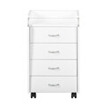 Masuta cu roti / dulap de birou Pronti, Inter Link, 40x36x65 cm, MDF, alb