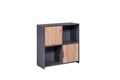 Corp biblioteca Pepeto 2T, Inter Link, 77x30x77 cm, lemn, antracit/stejar