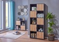 Corp biblioteca Pepeto 5T, Inter Link, 77x30x185 cm, lemn, antracit/stejar