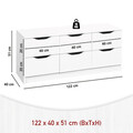 Comoda Westphalen 6-B, Inter Link, 122x40x51 cm, PAL, alb