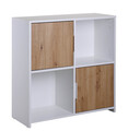 Corp biblioteca Pepeto 2T, Inter Link, 77x30x77 cm, lemn, alb/stejar