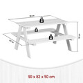 Set masa cu 2 banci pentru copii Henning, Inter Link, 90x82x50 cm, lemn, alb