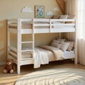 Pat supraetajat pentru camera copilului, 90x190 cm, Rick, Inter Link, lemn, alb