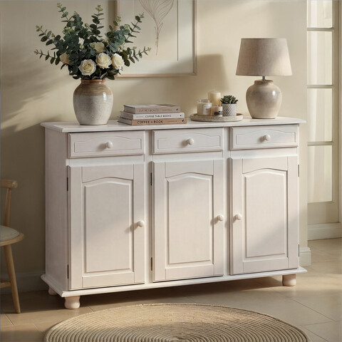 Comoda Livio, Inter Link, 130x43x86 cm, lemn, alb