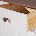 Comoda Westerland 3.2 , Inter Link, 90x45x86 cm, lemn, alb/maro sepia