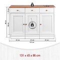 Comoda Westerland 4.2 , Inter Link, 131x45x86 cm, lemn, alb/maro sepia
