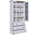 Dulap multifunctional Westerland, Inter Link, 190x90x38.4 cm, lemn, alb/maro sepia
