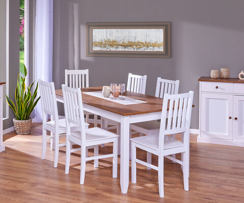 Masa Westerland 1.2 , Inter Link, 160x90x75 cm, lemn, alb/maro sepia