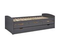 Pat multifunctional pentru o persoana, 90x200 cm, Lena 10C, Inter Link, lemn, gri