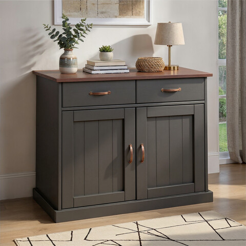 Comoda Luzerna 3.1, Inter Link, 90x45x86 cm, lemn, gri/sepia