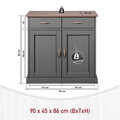 Comoda Luzerna 3.1, Inter Link, 90x45x86 cm, lemn, gri/sepia