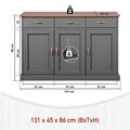 Comoda Luzerna 4.1, Inter Link, 131x45x86 cm, lemn, gri/sepia
