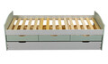 Pat multifunctional pentru camera copilului, 90x200 cm, Prati, Inter Link, lemn, gri/verde