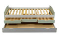 Pat multifunctional pentru camera copilului, 90x200 cm, Prati, Inter Link, lemn, gri/verde