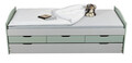 Pat multifunctional pentru camera copilului, 90x200 cm, Prati, Inter Link, lemn, gri/verde