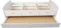 Pat multifunctional pentru o persoana cu 3 sertare si spatiu de depozitare/pat suplimentar, 90x200 cm,  Rieka, Inter Link, lemn, alb