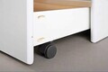Pat multifunctional pentru o persoana cu 3 sertare si spatiu de depozitare/pat suplimentar, 90x200 cm,  Rieka, Inter Link, lemn, alb
