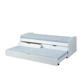 Pat multifunctional pentru o persoana cu 2 sertare si spatiu de depozitare/pat suplimentar, 90x200 cm, Ried, Inter Link, lemn, alb