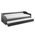 Pat multifunctional pentru o persoana, 90x200 cm, Leonie 23, Inter Link, lemn, gri