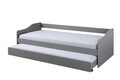 Pat multifunctional pentru o persoana, 90x200 cm, Leonie 23, Inter Link, lemn, gri