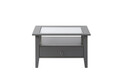 Masuta de cafea Provence 1, Inter Link, 75x75x45 cm, lemn/sticla securizata, gri