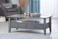 Masuta de cafea Provence 7, Inter Link, 115x60x45 cm, lemn/sticla securizata, gri