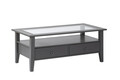 Masuta de cafea Provence 7, Inter Link, 115x60x45 cm, lemn/sticla securizata, gri