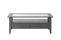 Masuta de cafea Provence 7, Inter Link, 115x60x45 cm, lemn/sticla securizata, gri