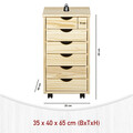 Comoda cu roti si 6 sertare Nils, Inter Link, 35x40x65 cm, lemn, natur