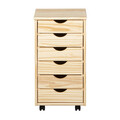 Comoda cu roti si 6 sertare Nils, Inter Link, 35x40x65 cm, lemn, natur