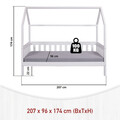 Pat pentru camera copilului, 90x200 cm, Funky Hausbett, Inter Link, lemn, alb