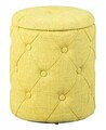 Taburet cu spatiu de depozitare Yapak, Inter Link, 34x34x40 cm, poliester, galben