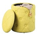 Taburet cu spatiu de depozitare Yapak, Inter Link, 34x34x40 cm, poliester, galben
