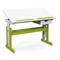 Birou pentru copii reglabil pe inaltime Pijii, Inter Link, 109x55x63-96 cm, lemn, alb/verde