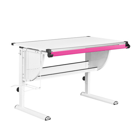 Birou reglabil pe inaltime Matts 3 In 1, Inter Link, 118x72.5x63-93 cm, MDF, alb