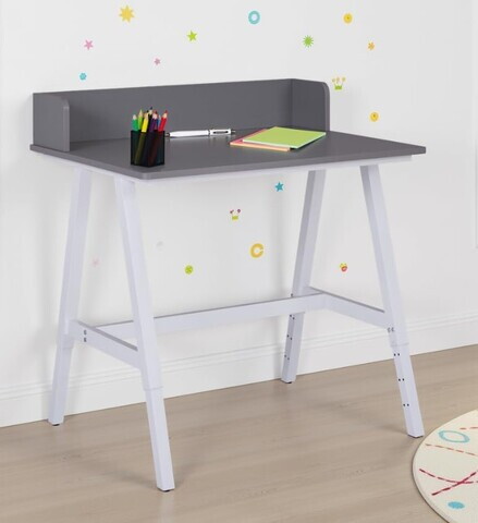 Birou pentru copii Emmelie, Inter Link, 80x60x85 cm, MDF, alb/gri
