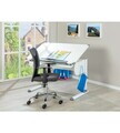 Birou pentru copii reglabil pe inaltime Studare, Inter Link, 110x68x55-78 cm, MDF, alb/gri