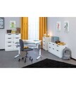 Birou pentru copii reglabil pe inaltime Studare, Inter Link, 110x68x55-78 cm, MDF, alb/gri