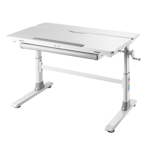 Birou pentru copii reglabil pe inaltime Frederik, Inter Link, 100x60x56-76 cm, metal, alb