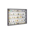 Raft de perete Collecty, Inter Link, 80x10x60 cm, lemn/sticla, gri/alb