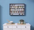 Raft de perete Collecty, Inter Link, 80x10x60 cm, lemn/sticla, gri/alb