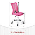Scaun de birou pentru copii Bonnie, Inter Link, 43x42x88-98 cm, rotativ, metal/poliuretan, roz